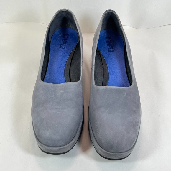 Camper  Sisea Leather Platform Loafer Slip On - Gray - Women size 40 / US 10 - Picture 3 of 11